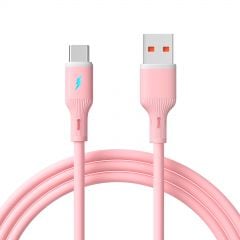 Cavo USB type C / USB A 1m AK-USB-61 Silicone Rosa