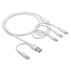 Cavo USB A + USB type C / USB type C + USB Micro B + Lightning 1.2m AK-USB-52