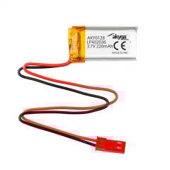 Batteria Li-Po LP402036 Akyga AKY0128 3.7V / 220mAh PCM JST 2-Pin Connettore 150mm