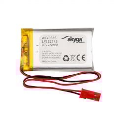 Batteria Li-Po LP352745 Akyga AKY0385 3.7V / 270mAh PCM JST 2-Pin Connettore 150mm