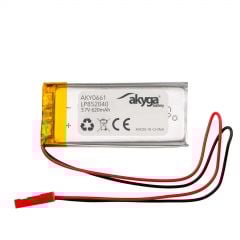 Batteria Li-Po LP852040 Akyga AKY0661 3.7V / 620mAh PCM JST 2-Pin Connettore 150mm