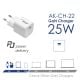 additional_image Caricabatterie AK-CH-22 USB-C PD 5-12V / max. 3A 25W Quick Charge 3.0 GaN