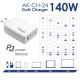 additional_image Caricabatterie AK-CH-24 USB-A + 3x USB-C PD 5-28V / max. 5A 140W Quick Charge 3.0 GaN